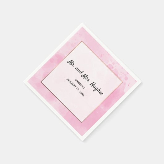 Serviette En Papier Aquarelle arrière - plan mariage romantique en ros (Coin)