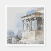 Serviette En Papier Aquarelle Athènes Ruines serviettes - Grec ancien (Devant)