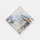 Serviette En Papier Aquarelle Athènes Ruines serviettes - Grec ancien (Coin)