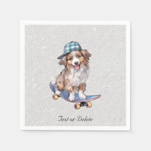 Serviette En Papier Aquarelle Australian Shepherd Naples (Devant)