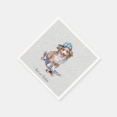 Serviette En Papier Aquarelle Australian Shepherd Naples (Coin)