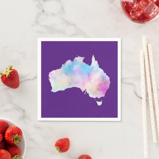 Serviette En Papier Aquarelle Australie (En situation)