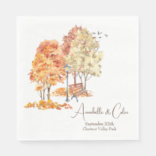 Serviette En Papier Aquarelle Automne dans le Mariage du parc