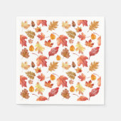 Serviette En Papier Aquarelle Automne Feuilles Automne Motif sans join (Devant)