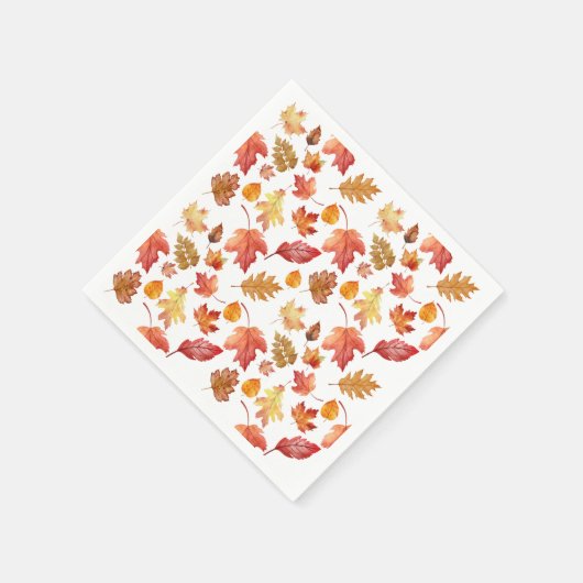 Serviette En Papier Aquarelle Automne Feuilles Automne Motif sans join (Coin)