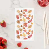 Serviette En Papier Aquarelle Automne Feuilles Automne Motif sans join (En situation)