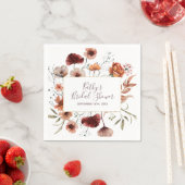 Serviette En Papier Aquarelle Automne Fleur sauvage douche nuptiale Na (En situation)