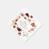 Serviette En Papier Aquarelle Automne Fleur sauvage douche nuptiale Na (Coin)