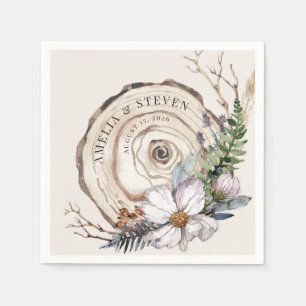 Serviette En Papier Aquarelle Automne   Mariage Woodland