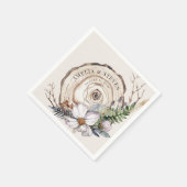 Serviette En Papier Aquarelle Automne | Mariage Woodland (Coin)