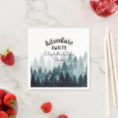 Serviette En Papier Aquarelle aventure Baby shower forestier rustique (En situation)