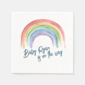 Serviette En Papier Aquarelle Baby shower arc-en-ciel (Devant)