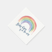 Serviette En Papier Aquarelle Baby shower arc-en-ciel (Coin)
