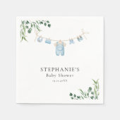 Serviette En Papier Aquarelle Baby shower bleu (Devant)