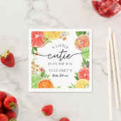 Serviette En Papier Aquarelle Baby shower Citrus Little Cutie (En situation)