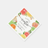Serviette En Papier Aquarelle Baby shower Citrus Little Cutie (Coin)