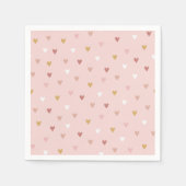 Serviette En Papier Aquarelle Baby shower Coeurs roses (Devant)