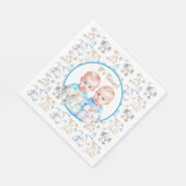 Serviette En Papier Aquarelle Baby shower du garçon Twin Animaux (Coin)