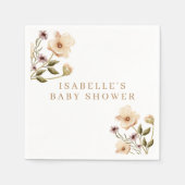 Serviette En Papier Aquarelle Baby shower Floral Papier Napkin (Devant)