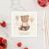 Serviette En Papier Aquarelle Baby shower Ours en Teddy (En situation)
