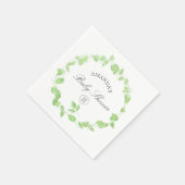 Serviette En Papier Aquarelle Baby shower verdoyant (Coin)