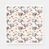 Serviette En Papier Aquarelle Bacon & Oeufs Petit déjeuner Motif alime (Devant)