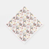 Serviette En Papier Aquarelle Bacon & Oeufs Petit déjeuner Motif alime (Coin)