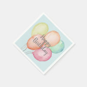 Serviette En Papier Aquarelle Balloon Bund Bleu Anniversaire (Coin)