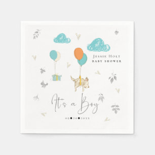 Serviette En Papier Aquarelle Balloon Chiot Baby Boy Douche