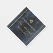 Serviette En Papier Aquarelle Bar Mitzvah | Bleu Abstrait (Coin)