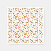 Serviette En Papier Aquarelle BBQ nourriture, boissons et desserts Mot (Devant)