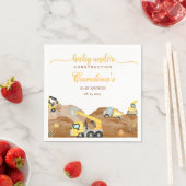 Serviette En Papier Aquarelle bébé en construction baby shower (En situation)