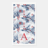 Serviette En Papier Aquarelle Berries d'hiver Monogramme Noël (Devant)