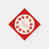 Serviette En Papier Aquarelle Berry fraise Premier 1er anniversaire (Coin)