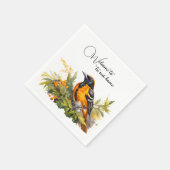 Serviette En Papier Aquarelle Bienvenue Baltimore Oriole (Coin)