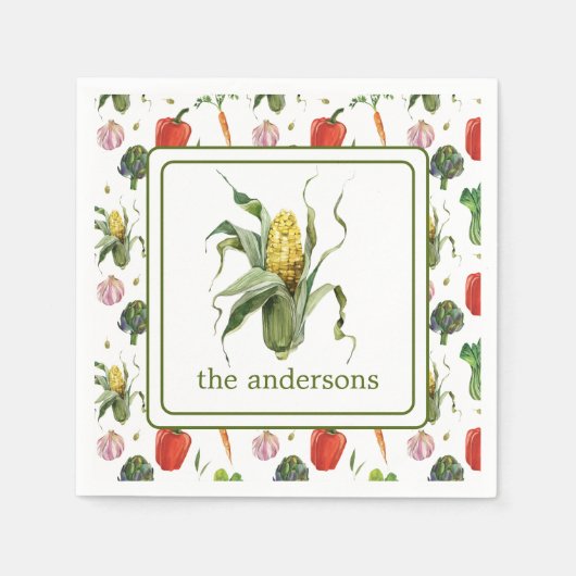 Serviette En Papier Aquarelle Bio produit du maïs (Devant)