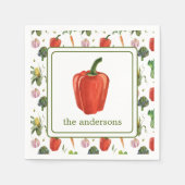 Serviette En Papier Aquarelle Bio produit poivron (Devant)