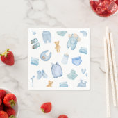 Serviette En Papier Aquarelle Blanchisserie Baby shower de verdure ble (En situation)