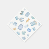Serviette En Papier Aquarelle Blanchisserie Baby shower de verdure ble (Coin)