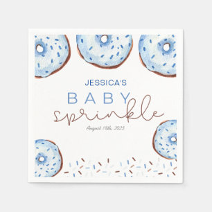 Serviette En Papier Aquarelle bleu beignets Bébé Sprinkle Douche