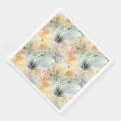 Serviette En Papier Aquarelle bleu bleu foncé jaune Beige printemps (Coin)