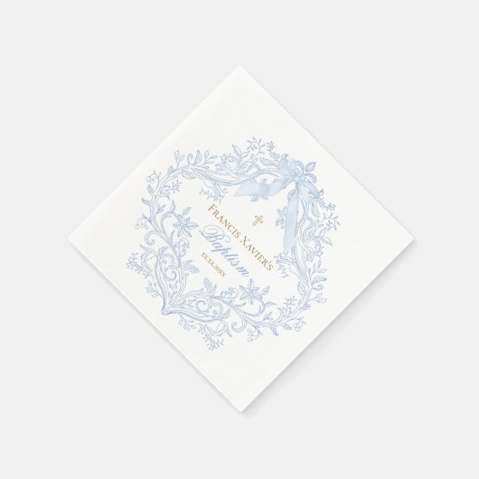 Serviette En Papier aquarelle bleu crête bébé garçon Baptême (Coin)