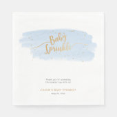 Serviette En Papier Aquarelle bleu et or Garçon Bébé Sprinkel (Devant)