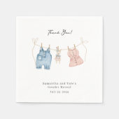 Serviette En Papier Aquarelle bleu et rose Révélation de genre (Devant)