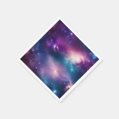 Serviette En Papier Aquarelle bleu et violet Galaxie (Coin)