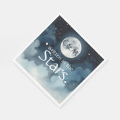 Serviette En Papier Aquarelle Bleu étoile Ciel Mariage céleste (Coin)