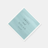 Serviette En Papier Aquarelle bleu moderne Mariage élégant (Coin)