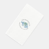 Serviette En Papier Aquarelle Bleu Octopus Plage Mariage personnalisé (Coin)