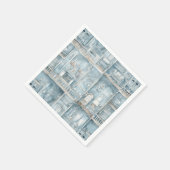 Serviette En Papier Aquarelle bleu pâle de la maison victorienne (Coin)