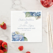 Serviette En Papier Aquarelle bleu romantique Hydrangea Fleurs (En situation)